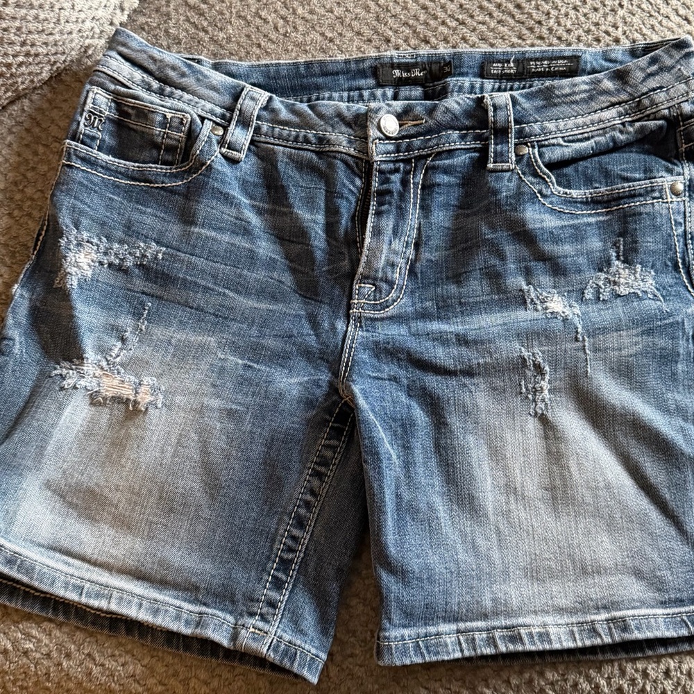 Miss Me Faded Blue Jean Shorts